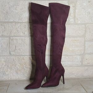 Kendall + Kylie “Kayla” Thigh-High Suede Boots – Size 9, Burgundy or Black (NWT)